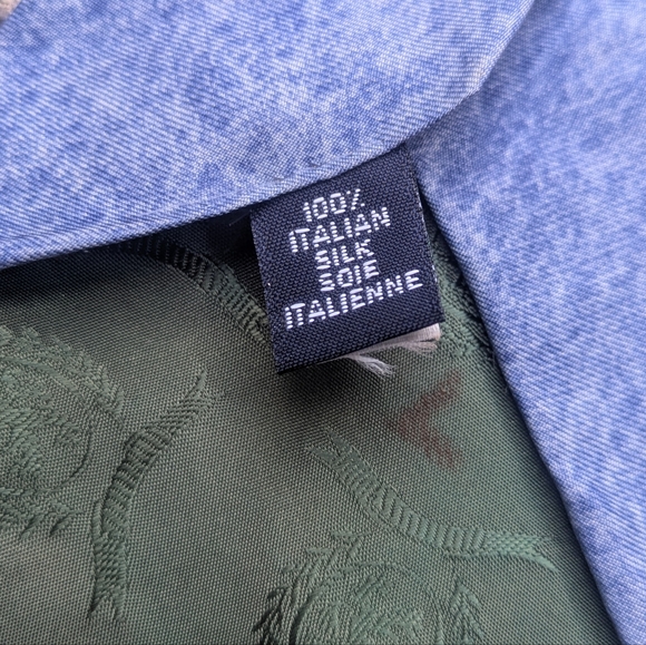 Tommy Hilfiger Vintage Bandana Denim Print Italian Silk Tie - Picture 6 of 6